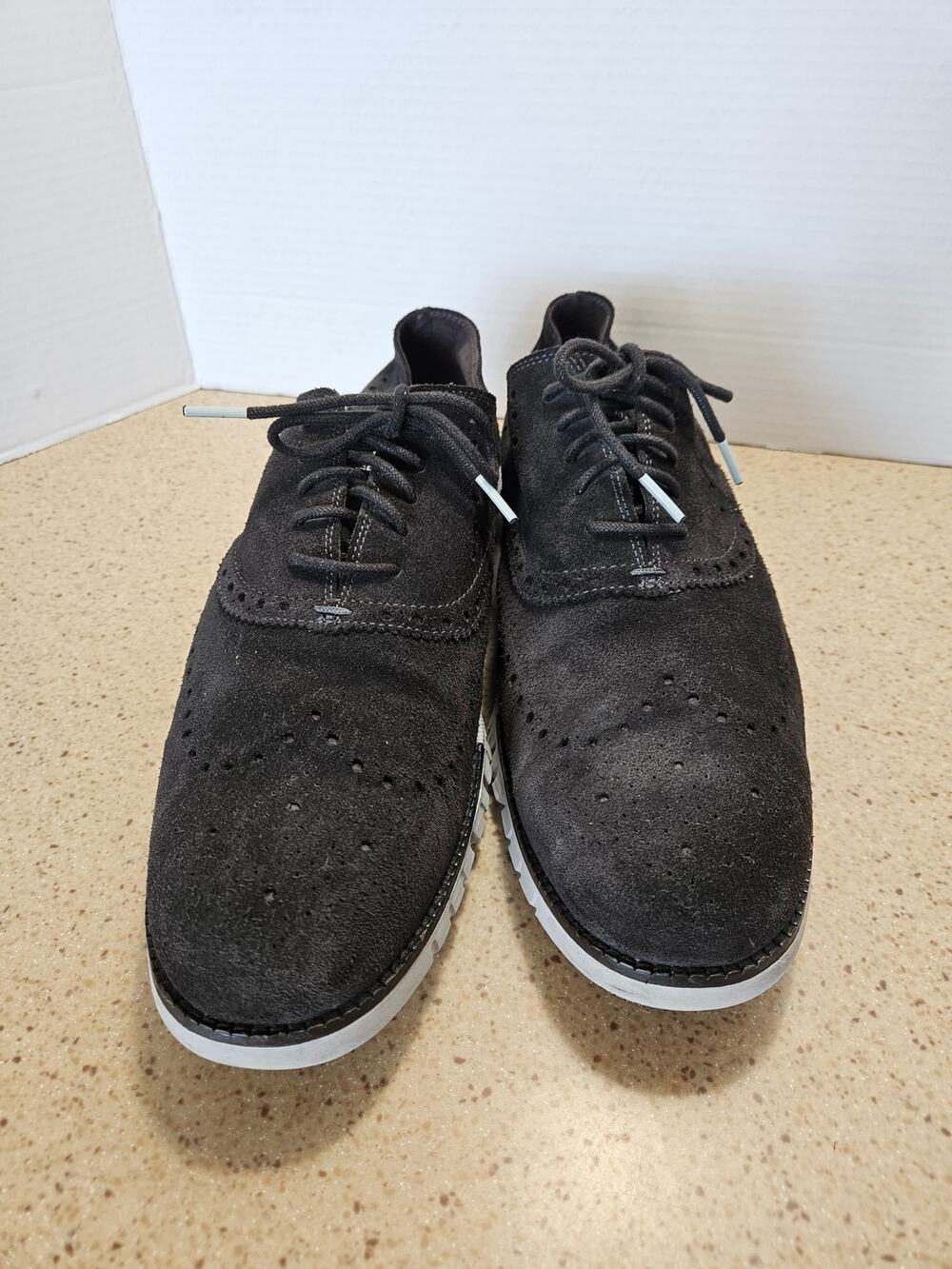 Cole Haan Zerogrand Men's Size 14 Black Suade Wingtip Oxfords